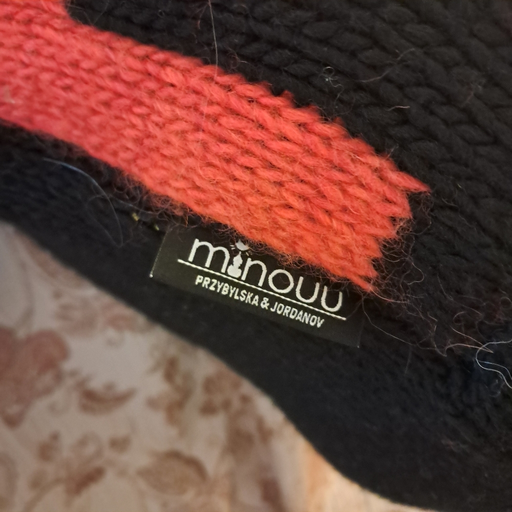 Minouu Cardigan Women's M/L Alpaca Blend Hooded Luxury Polish Made Boutique - Picture 3 of 10